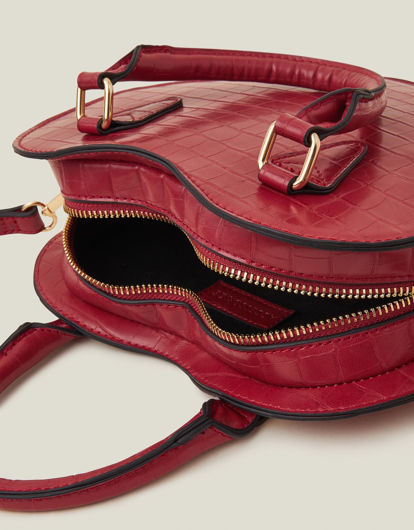 Faux Leather Heart Crossbody Bag