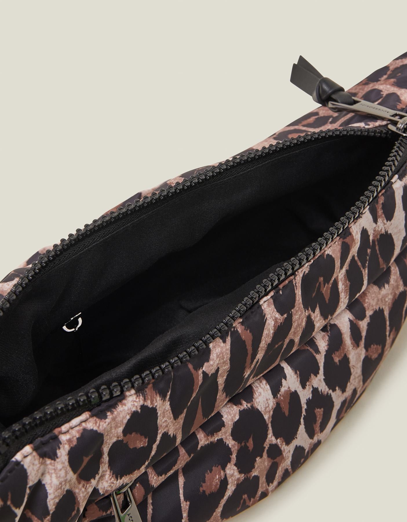 Leopard Print Nylon Sling Cross Body Bag
