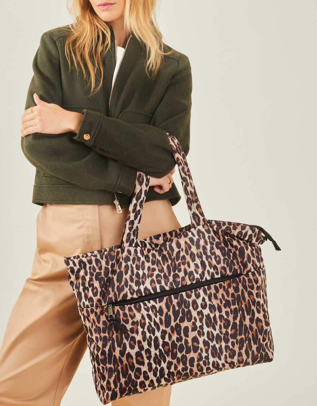 LEOPARD NYLON TOTE