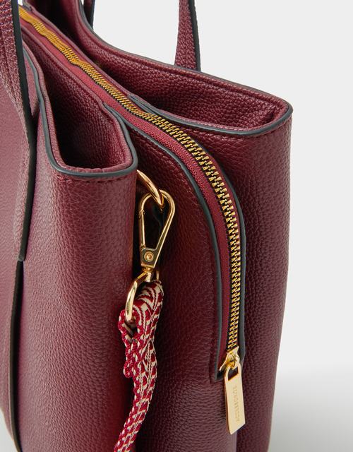 Webbing Strap Faux Leather Shoulder Bag