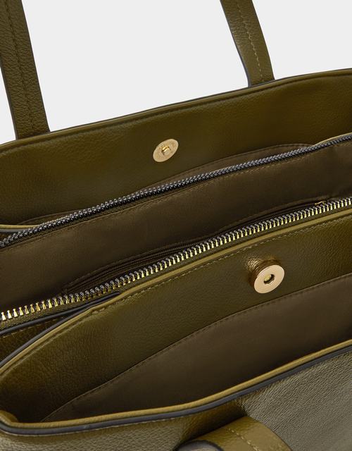 Webbing Strap Faux Leather Shoulder Bag Green