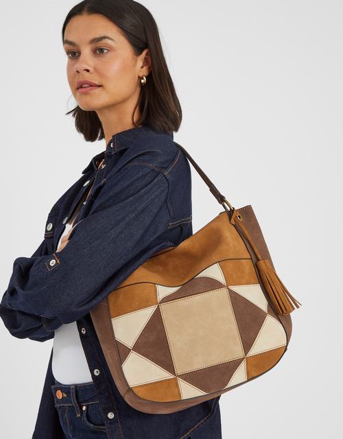 Patchwork Suedette Shoulder Bag