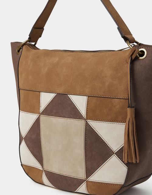 Patchwork Suedette Shoulder Bag