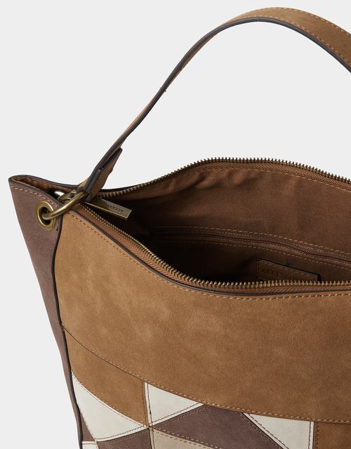 Patchwork Suedette Shoulder Bag