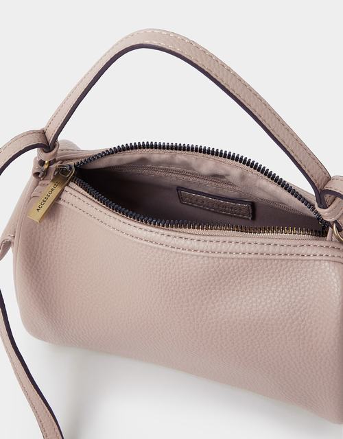 Faux Leather Crossbody Bag Brown