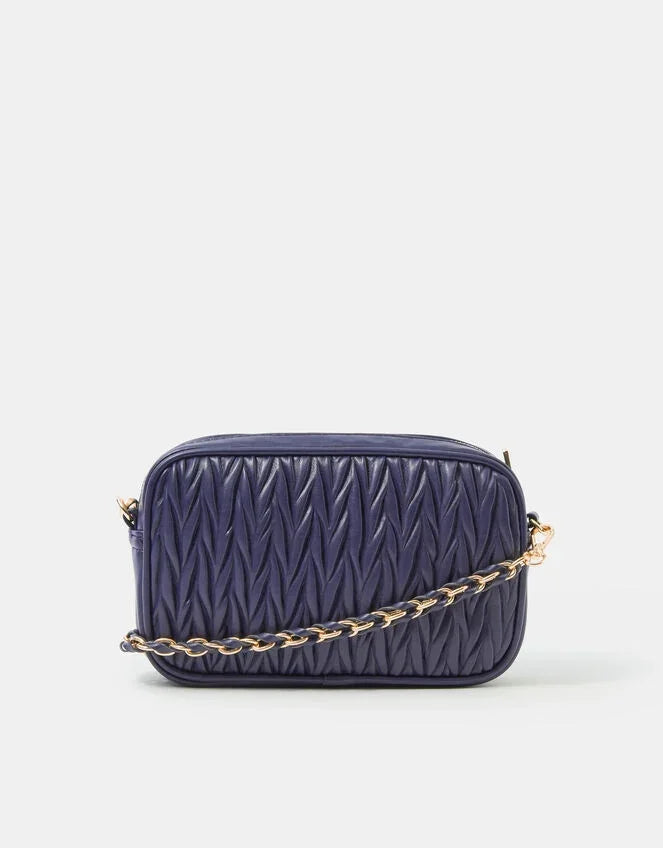 Small Quilted Crossbody Bag Blue