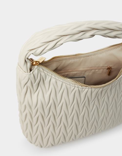 Ruched Faux Leather Handbag
