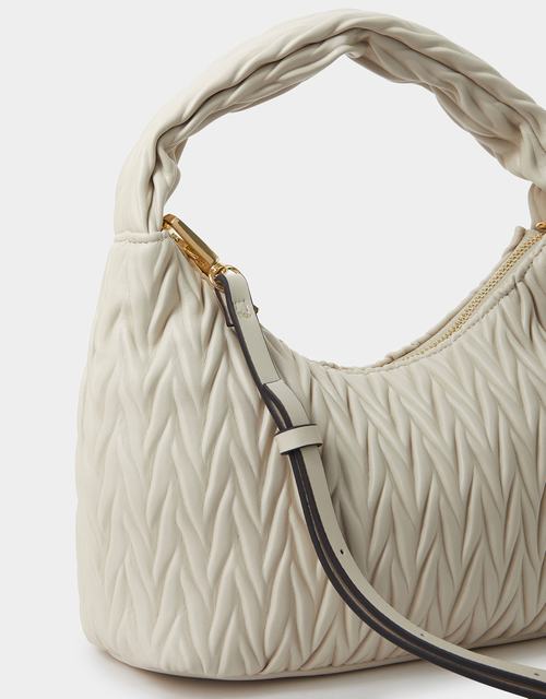 Ruched Faux Leather Handbag