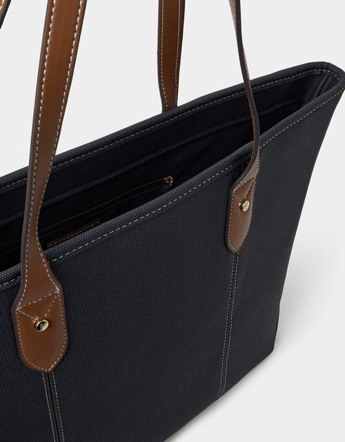 Two Tone Zip Tote Bag