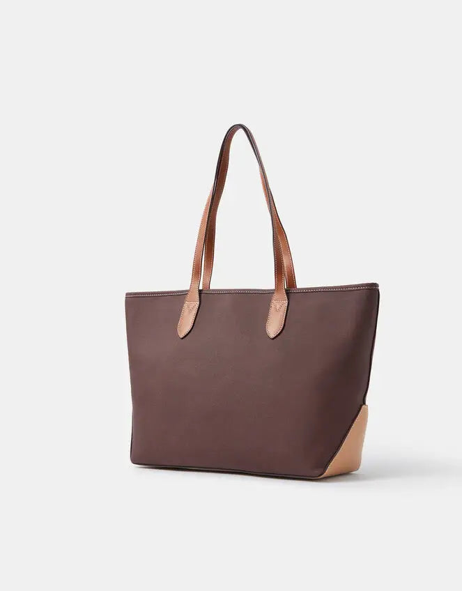 ZIP TOP TOTE - Chocolate