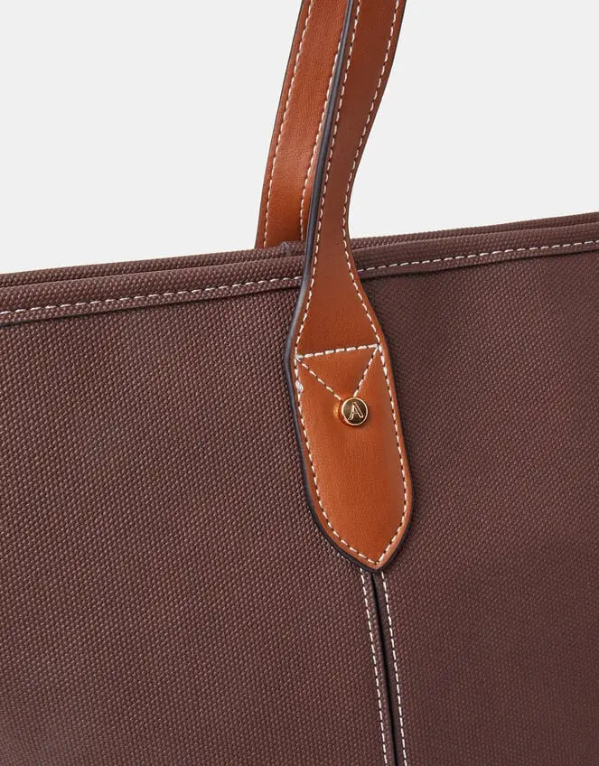 ZIP TOP TOTE - Chocolate