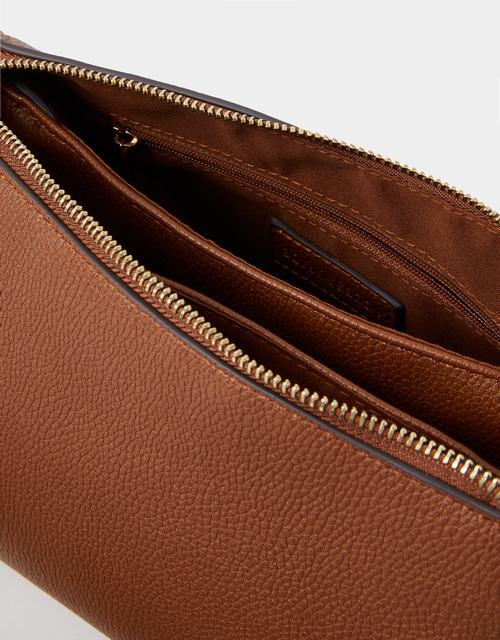 Webbing Strap Suedette Crossbody Bag Black