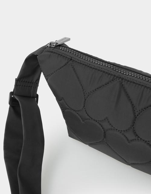 Heart Quilted Sling Crossbody Bag