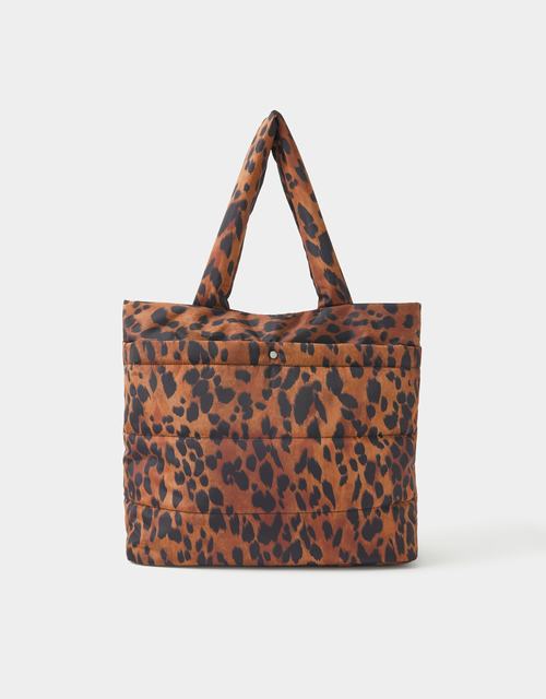 Animal Print Quilted Shopper Bag