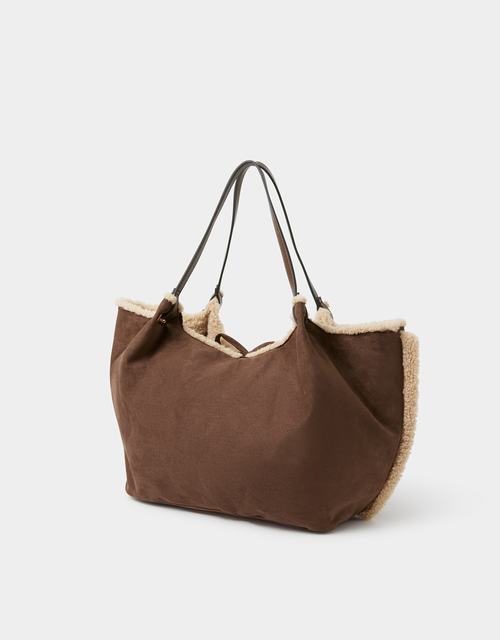 Reversible Borg Shoulder Bag