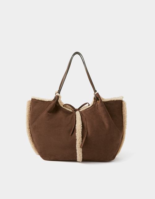 Reversible Borg Shoulder Bag