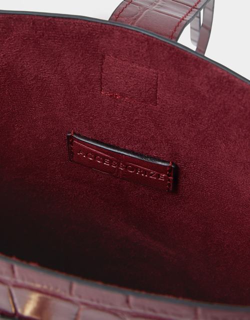 Faux Croc Bucket Bag
