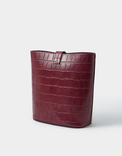 Faux Croc Bucket Bag