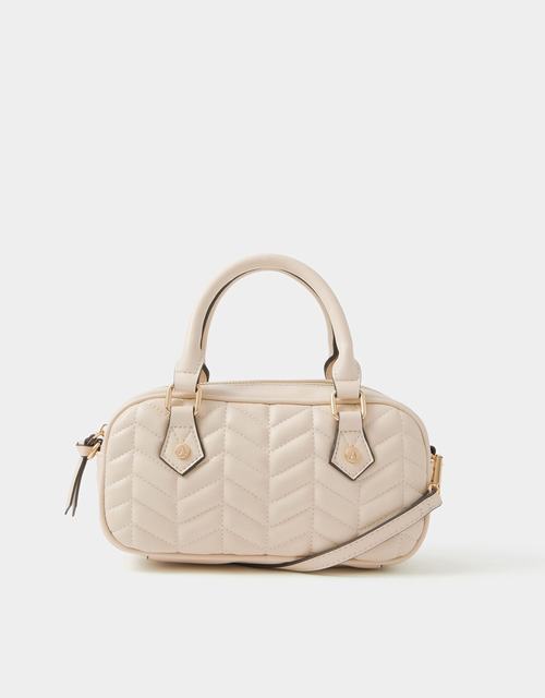 Chevron Quilted Crossbody Handbag Black