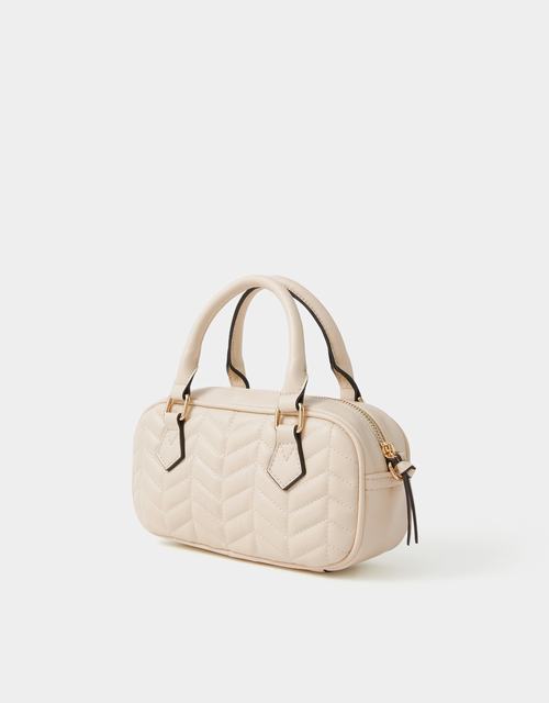 Chevron Quilted Crossbody Handbag Black