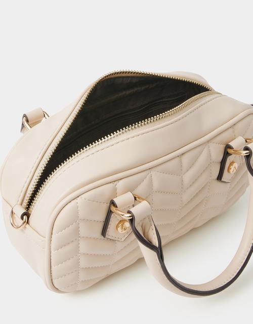 Chevron Quilted Crossbody Handbag Black