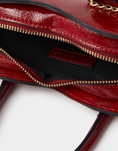 Patent Heart Crossbody Handbag  Red