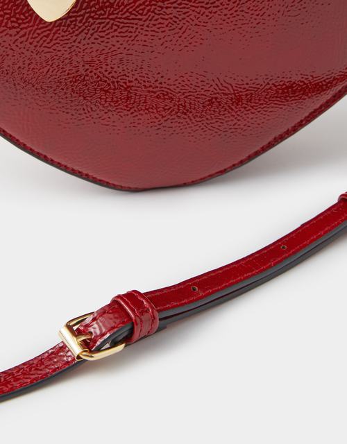 Patent Heart Crossbody Handbag  Red