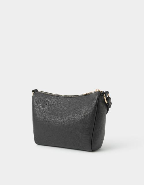 Zip Front Crossbody Bag Black