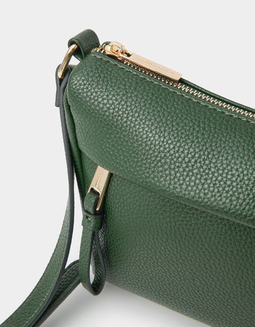 Zip Front Crossbody Bag Black