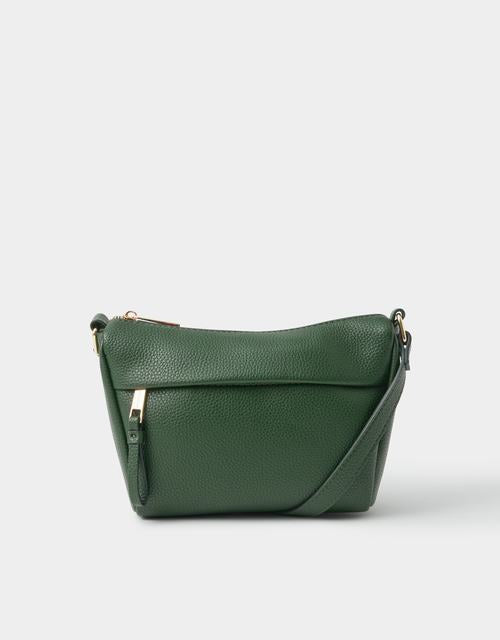 Zip Front Crossbody Bag Black