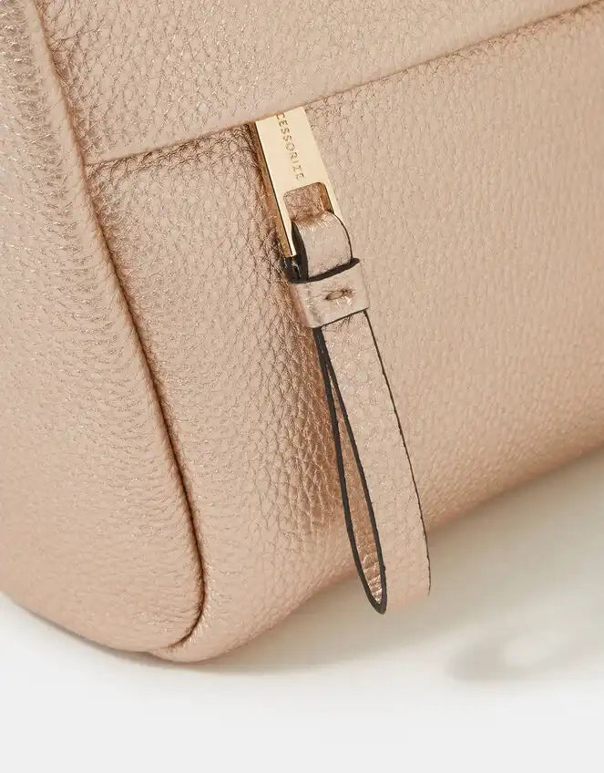 Zip Front Crossbody Bag Gold