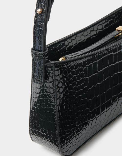 Faux Croc Shoulder Bag