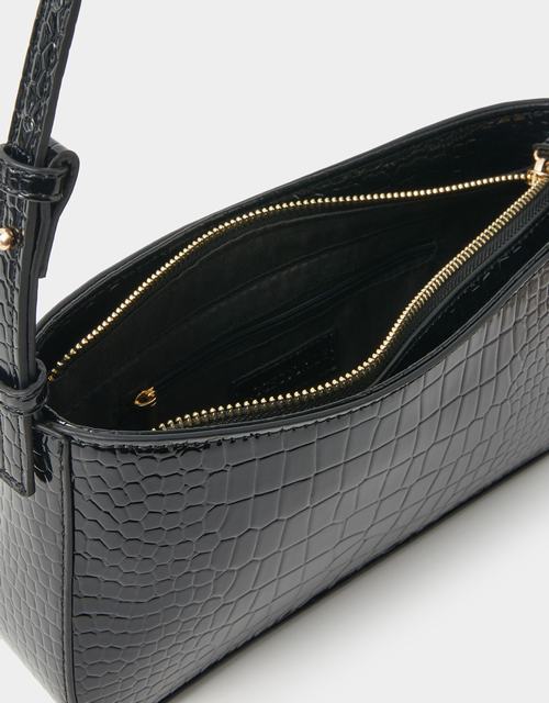 Faux Croc Shoulder Bag
