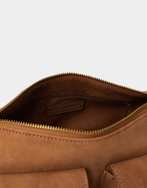 Faux Shearling Pocket Shoulder Bag