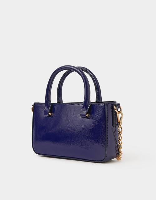 Patent Crossbody Handbag Blue