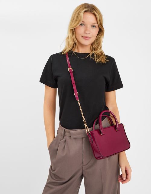 Patent Crossbody Handbag Blue