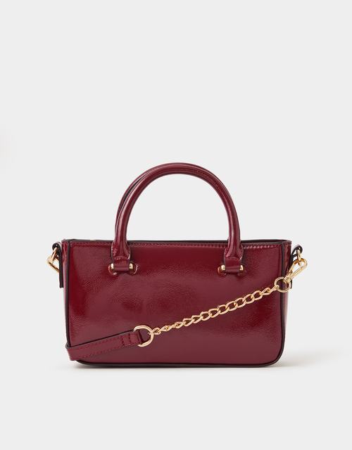 Patent Crossbody Handbag Blue