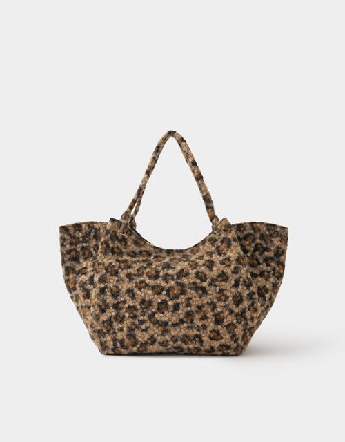 Leopard Print Teddy Shoulder Bag