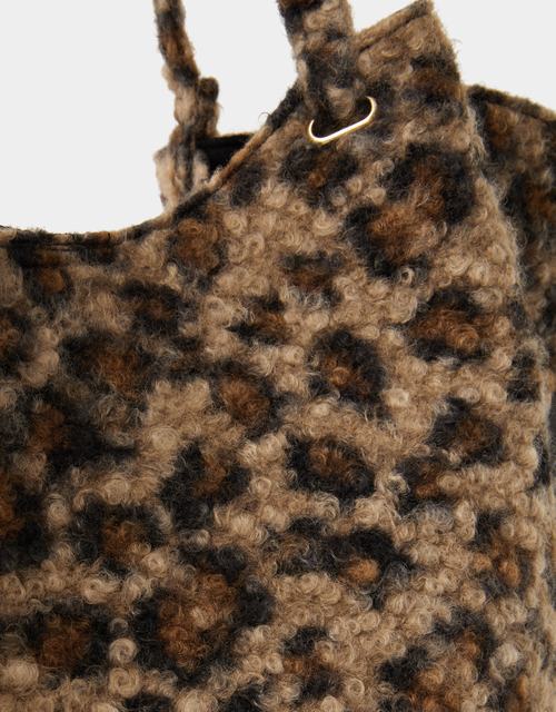 Leopard Print Teddy Shoulder Bag