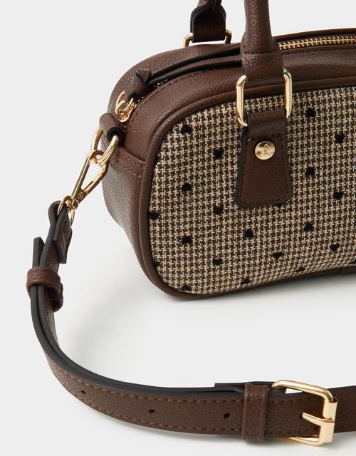Heart Houndstooth Bowler Bag