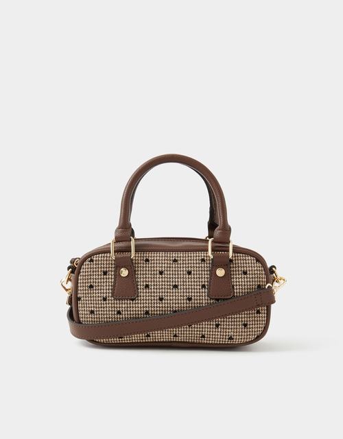 Heart Houndstooth Bowler Bag