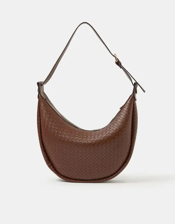 WOVEN SCOOP SHOULDER BAG