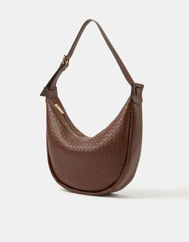 WOVEN SCOOP SHOULDER BAG
