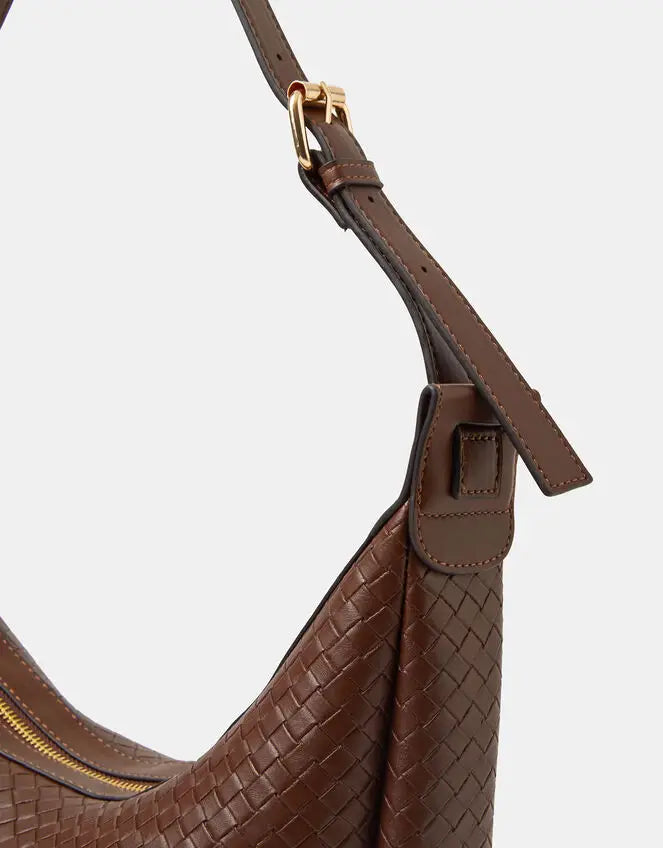 WOVEN SCOOP SHOULDER BAG
