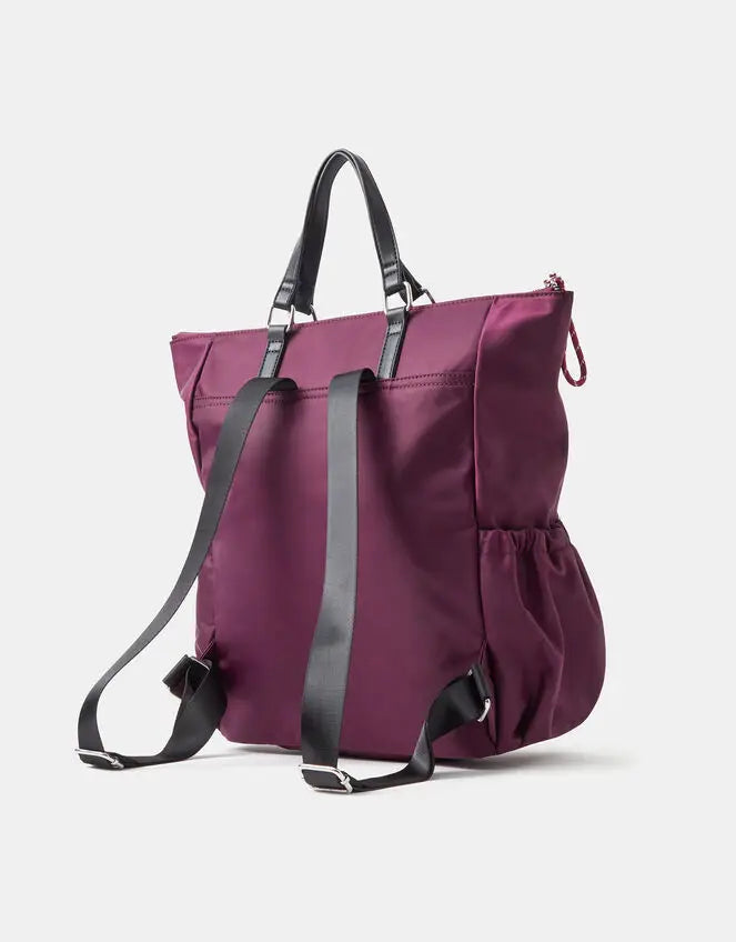 NYLON HANDLE BACKPACK - Berry