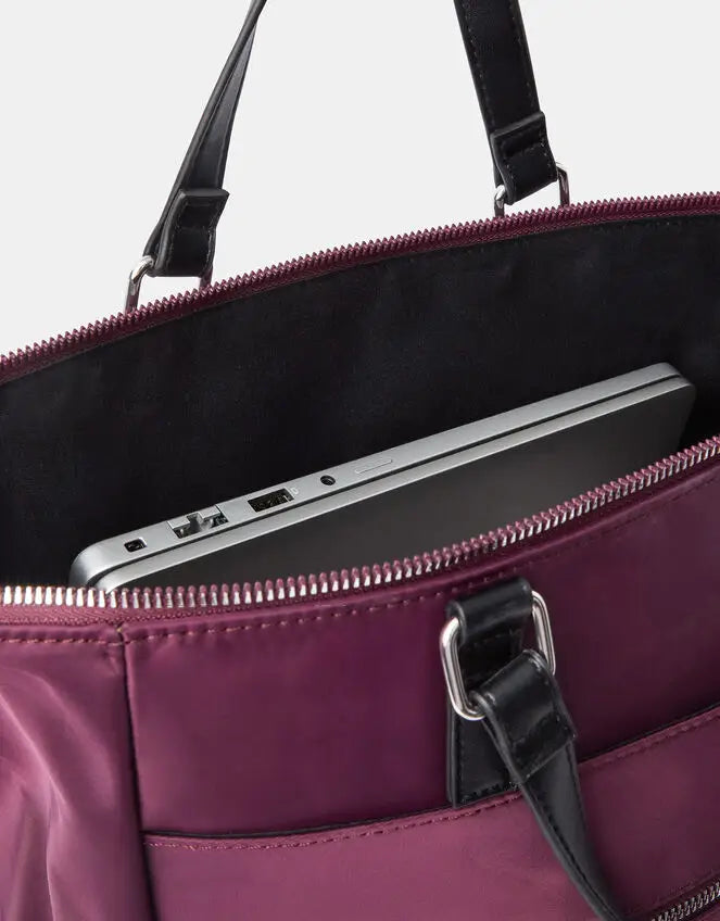 NYLON HANDLE BACKPACK - Berry