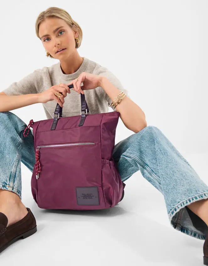 NYLON HANDLE BACKPACK - Berry