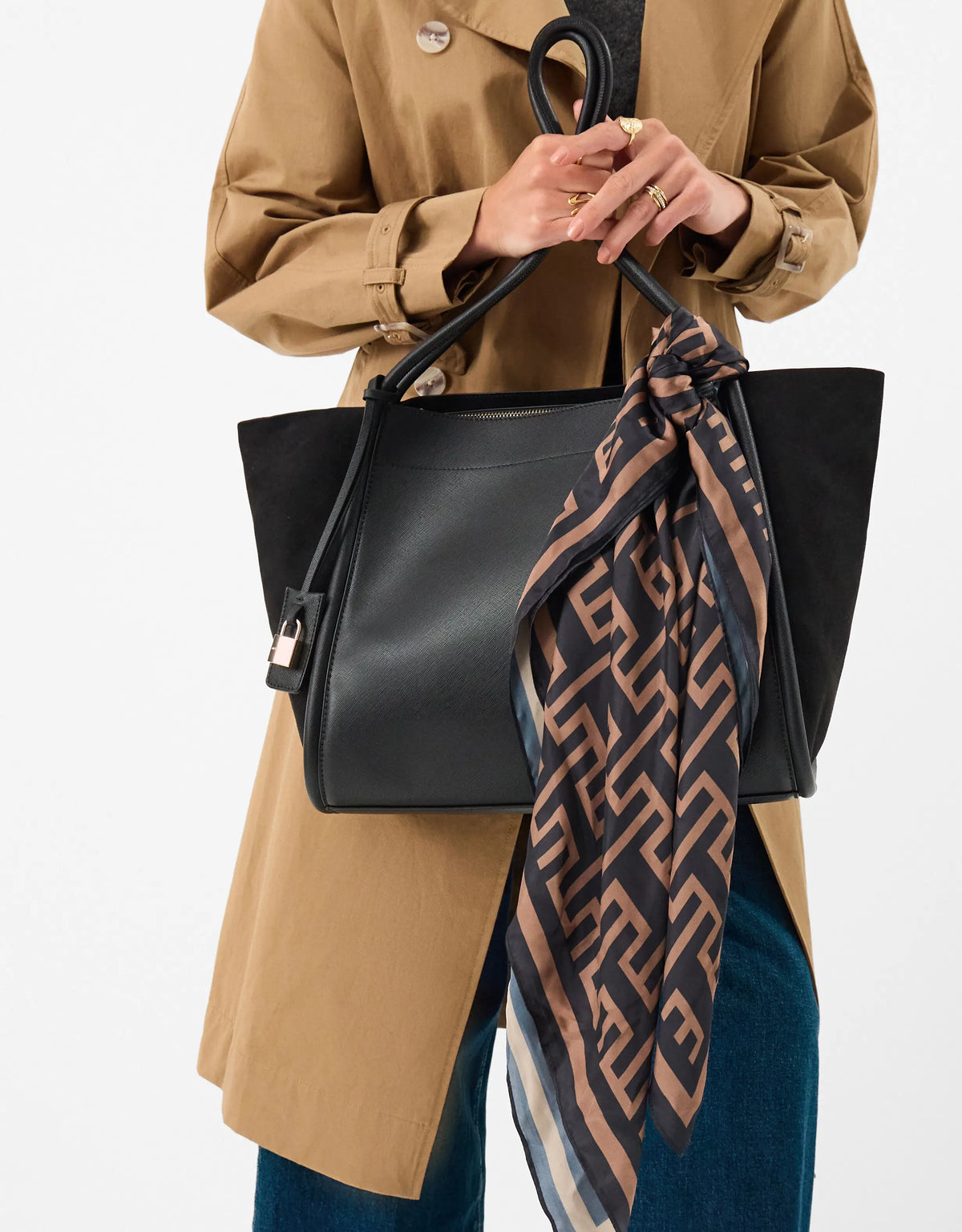 SUEDETTE GUSSET TOTE