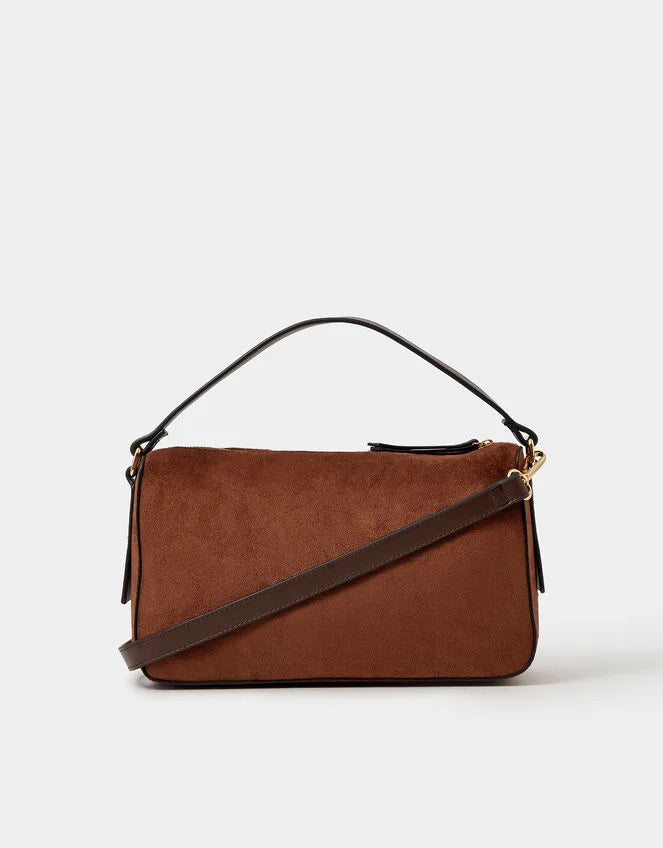 Faux Suede Handheld Bag