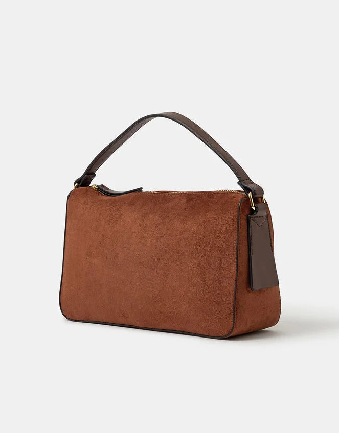 Faux Suede Handheld Bag